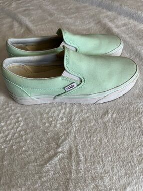Vans Slip-On Sneakers in Mint Green